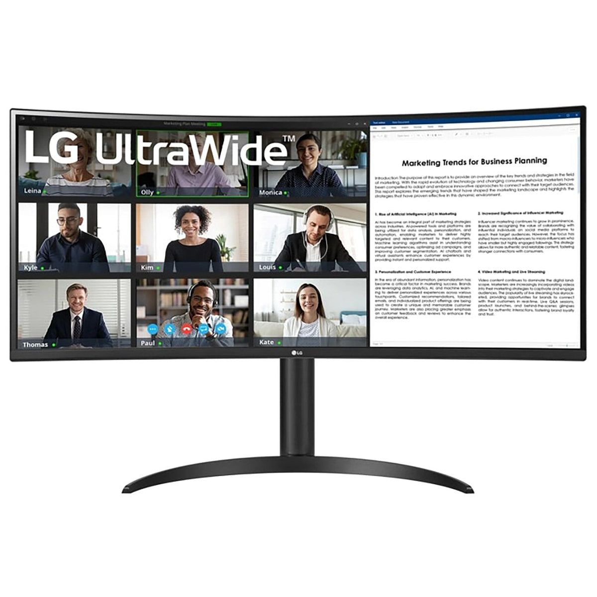 LG 34WR55QK B 34" Curved UltraWide WQHD HDR 10 100Hz Monitor with USB Type-C