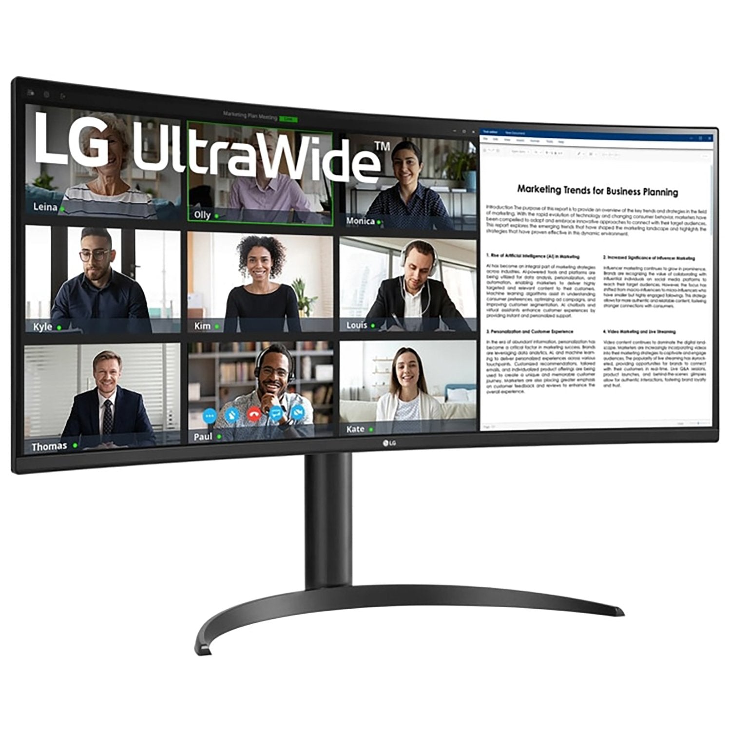 LG 34WR55QK B 34" Curved UltraWide WQHD HDR 10 100Hz Monitor with USB Type-C