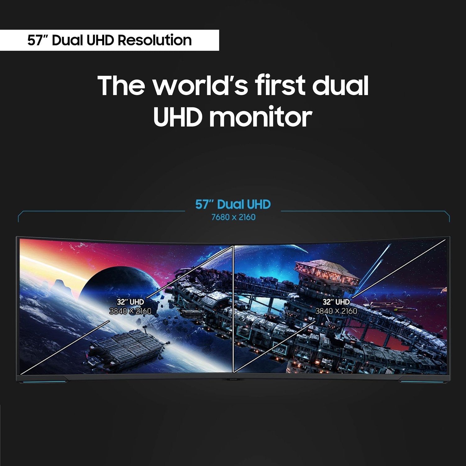 Samsung 57" Odyssey Neo G9 Dual 4K UHD Quantum Mini-LED 240Hz HDR Curved Gaming Monitor