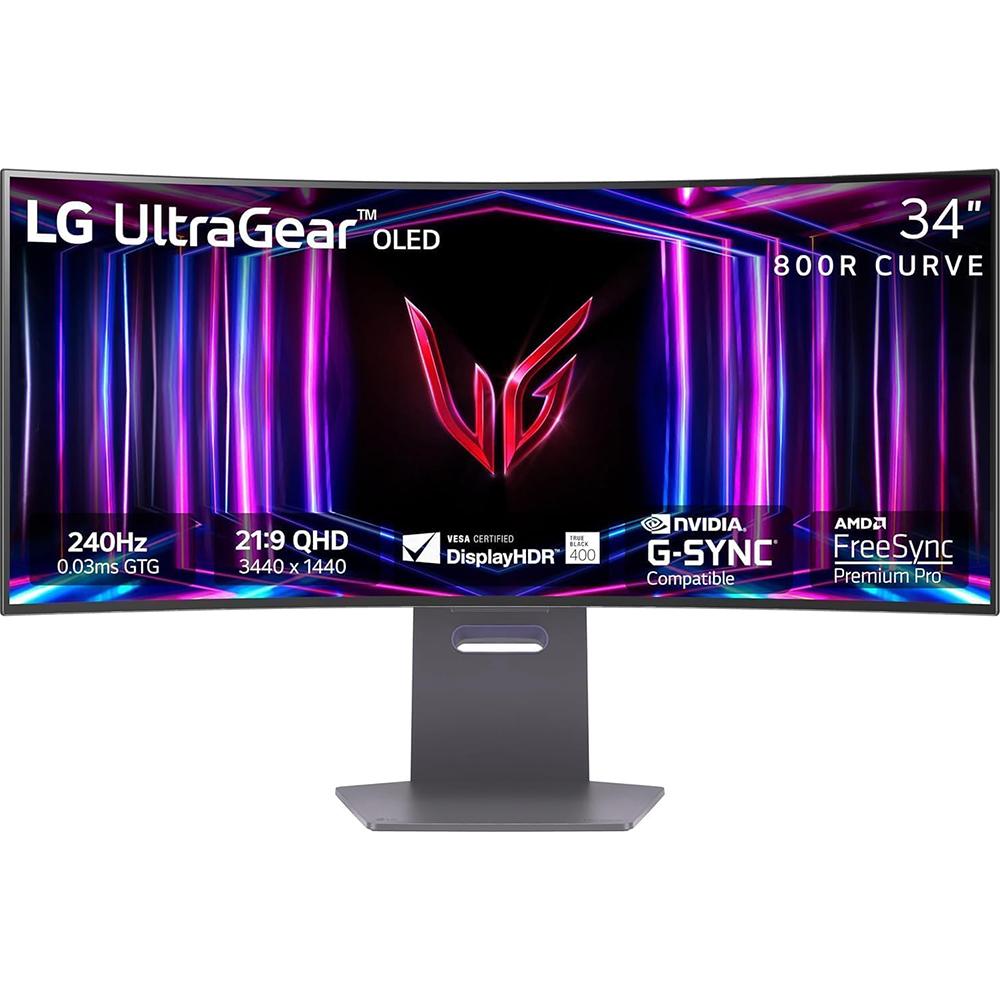 LG 34 inch UltraGear 1440p 240 Hz OLED 800R Curved Gaming Monitor