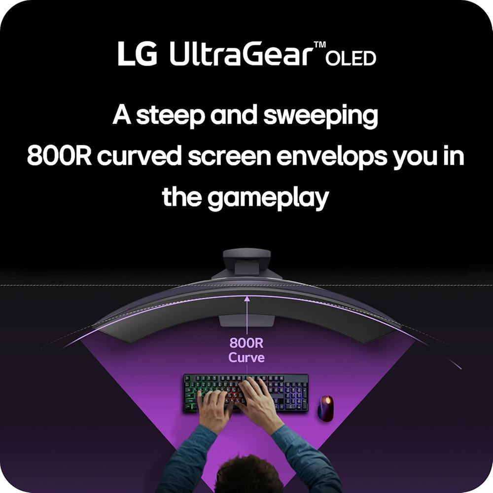 LG 34 inch UltraGear 1440p 240 Hz OLED 800R Curved Gaming Monitor
