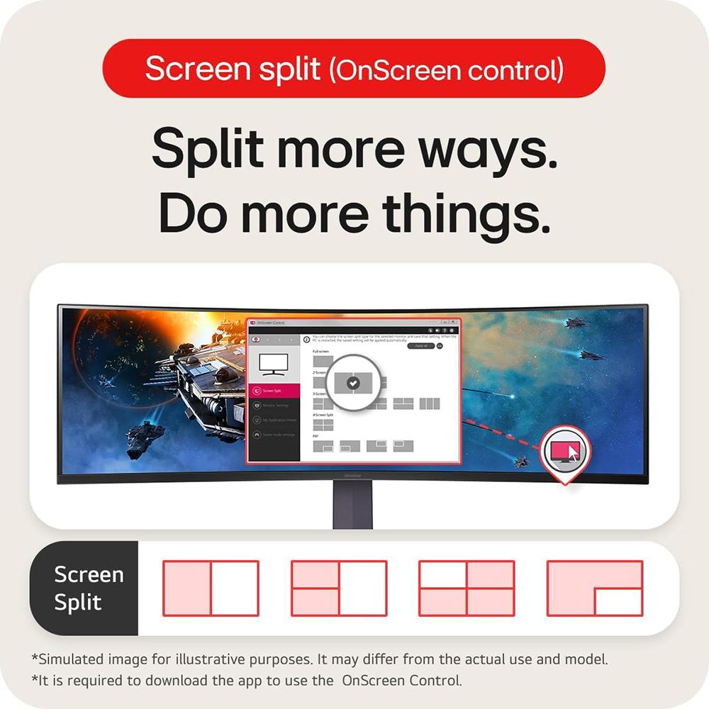 LG 45GR75DCB 45-inch Ultragear Curved Gaming Monitor, 3-Way Adjustable Stand