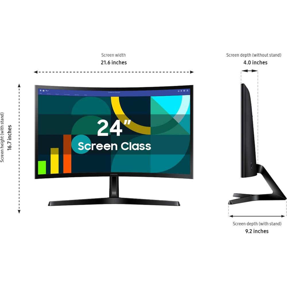 Samsung 24" Essential S3 (S36GD) Series FHD 100Hz 16:9 VA 1800R Curved Monitor