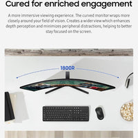 Samsung 24" Essential S3 (S36GD) Series FHD 100Hz 16:9 VA 1800R Curved Monitor