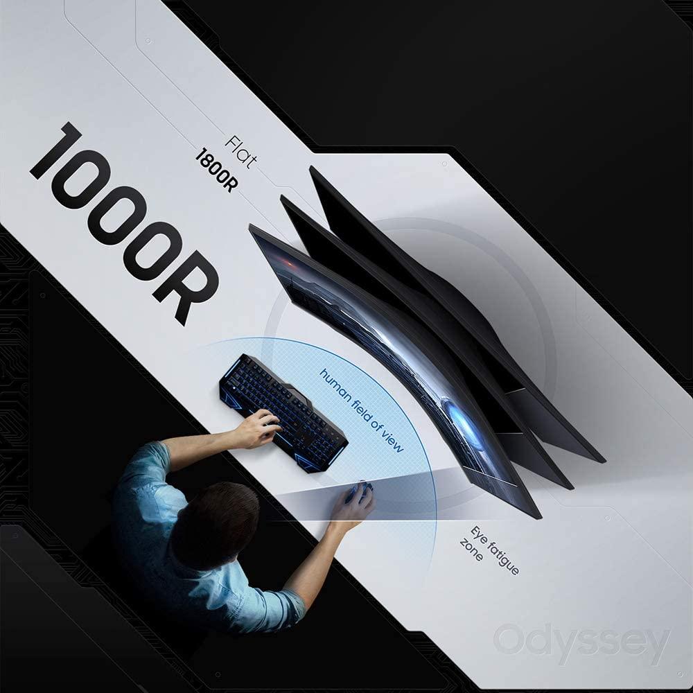 Samsung 34 inch Odyssey G55T WQHD 165Hz 1ms(MPRT) HDR Curved Gaming Monitor