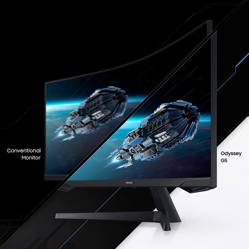 Samsung 34 inch Odyssey G55T WQHD 165Hz 1ms(MPRT) HDR Curved Gaming Monitor