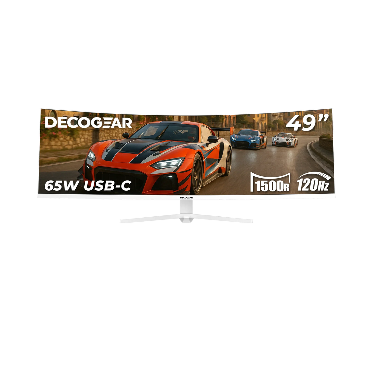 Deco Gear 49" White Curved 5K DQHD Ultrawide Gaming Monitor